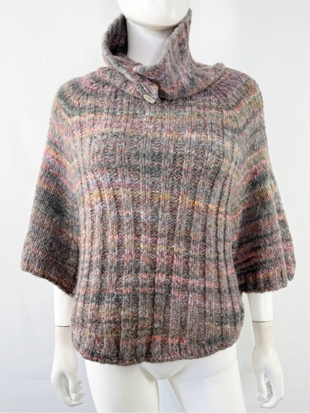 Maison Pholya Brown Knit Sweater One Size Casual Preppy Modest Comfy Classic